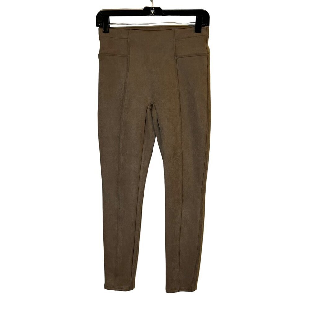 SPANX Faux Suede Leggings‎ Brown Taupe CamelnPull On Size Small